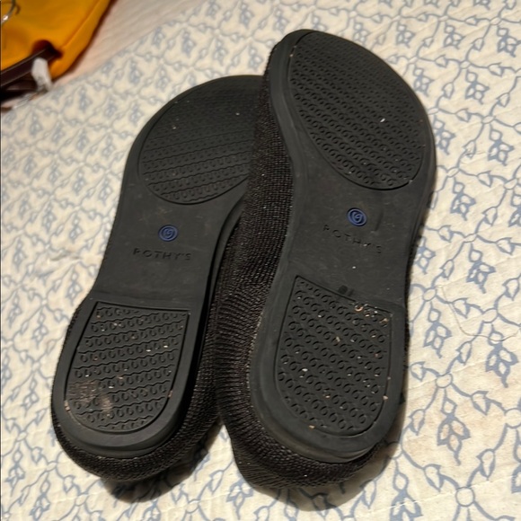 Rothy's Black Knit Flats with Sporty Blue Accent - Picture 4 of 6